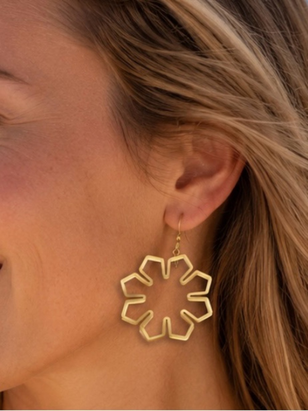 Bohemian Stainless Steel Gold Flower Earrings Minimalist Jewelry